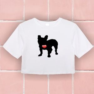 French bulldog crop tee